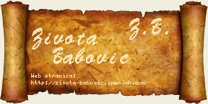 Života Babović vizit kartica